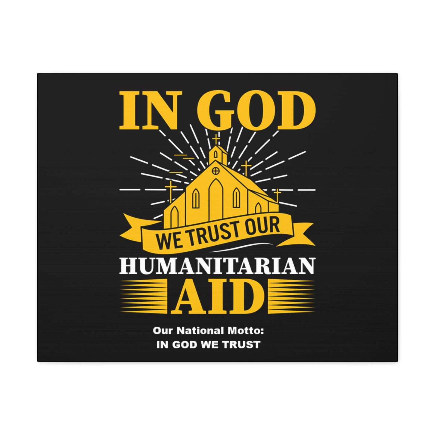 In God We Trust' Humanitarian Development Aid Design Inspirational Canvas Wall Art