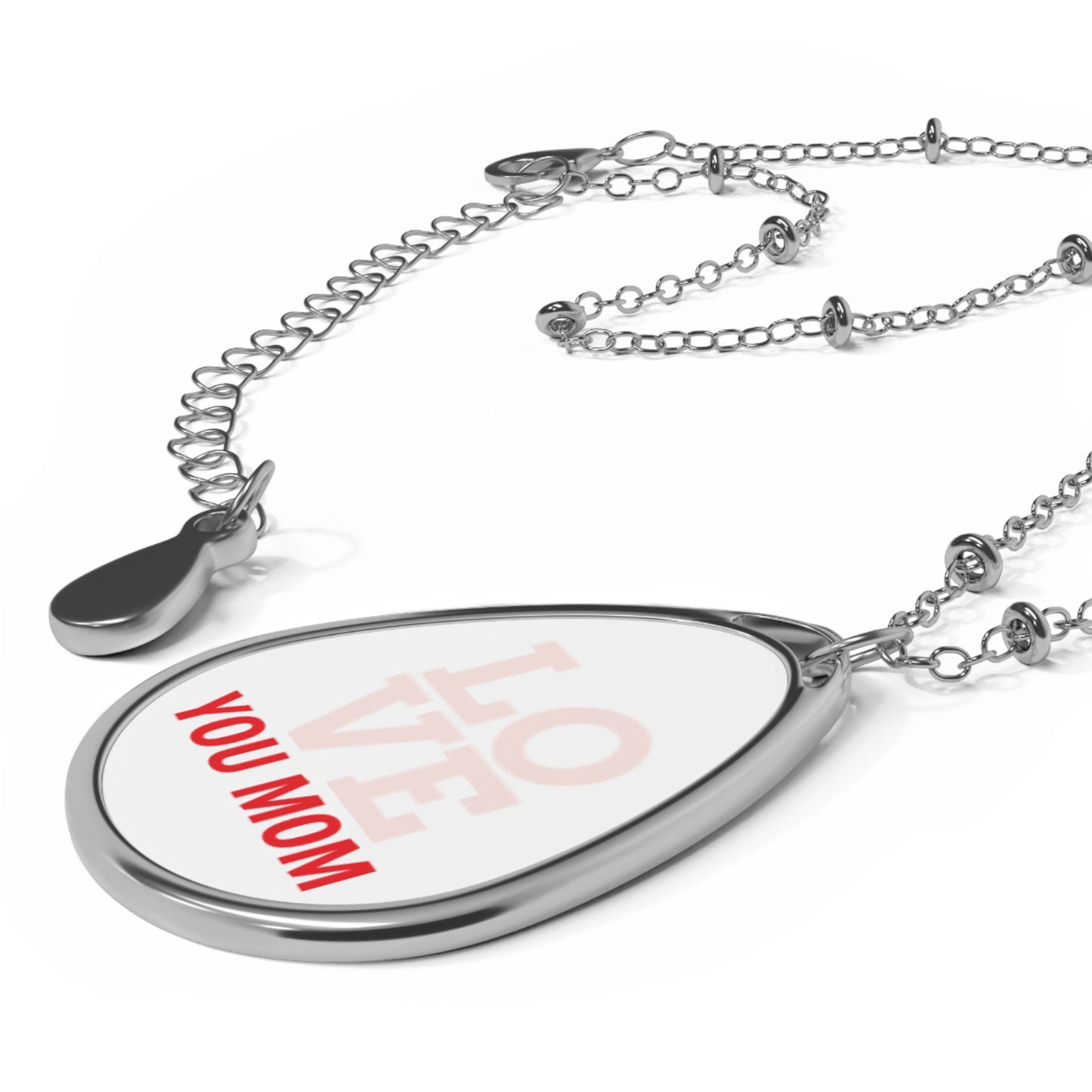 Love You Mom Oval Necklace -