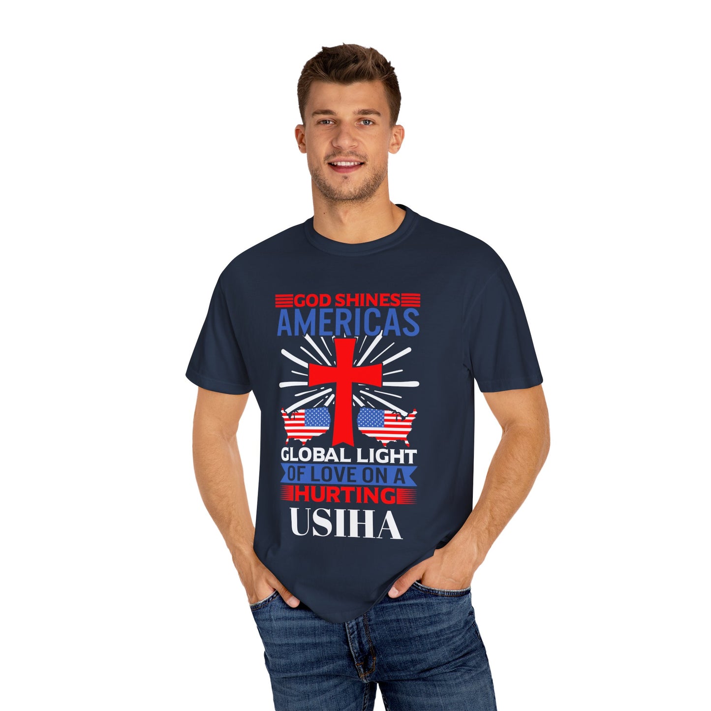 USIHA: 'God Shines America's Global Light' T-Shirt