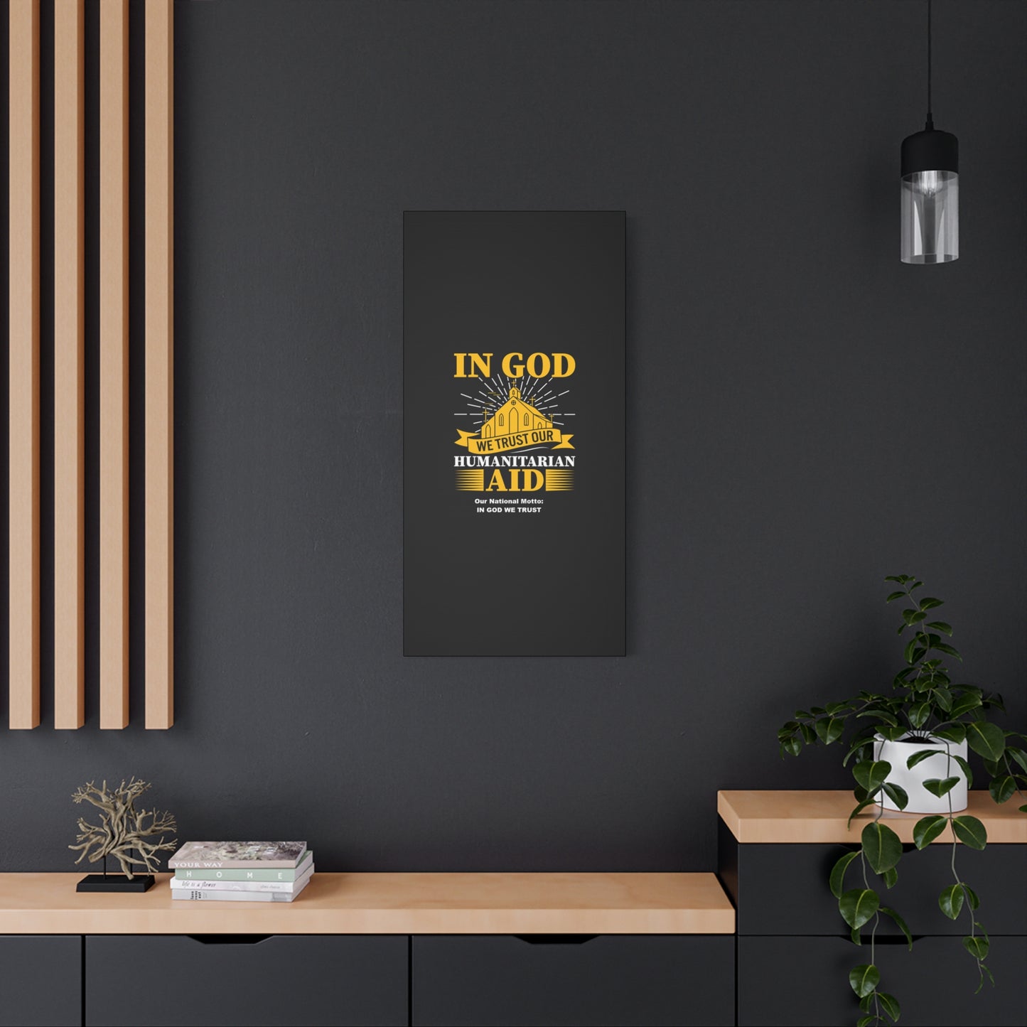 In God We Trust' Humanitarian Development Aid Design Inspirational Canvas Wall Art