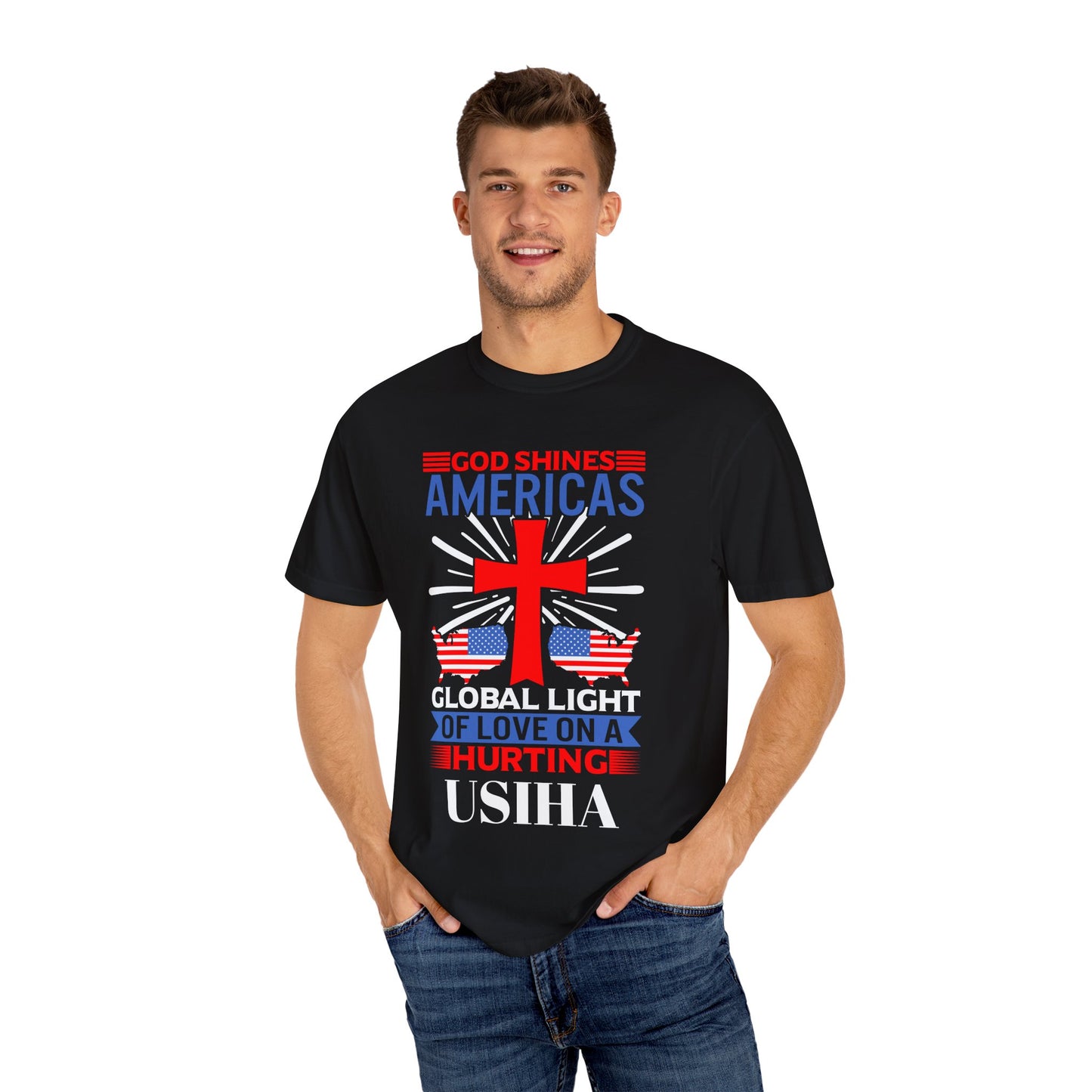 USIHA: 'God Shines America's Global Light' T-Shirt