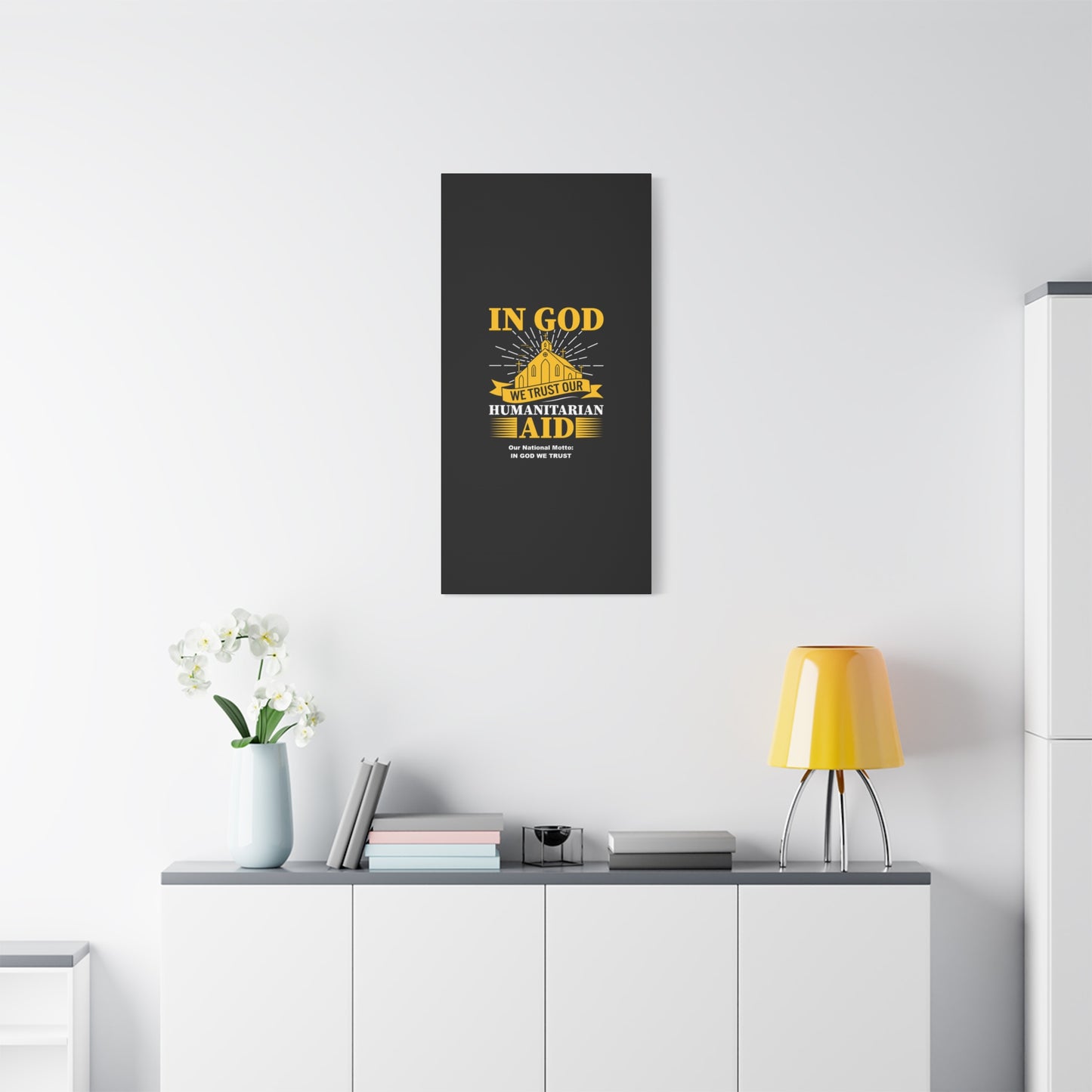 In God We Trust' Humanitarian Development Aid Design Inspirational Canvas Wall Art