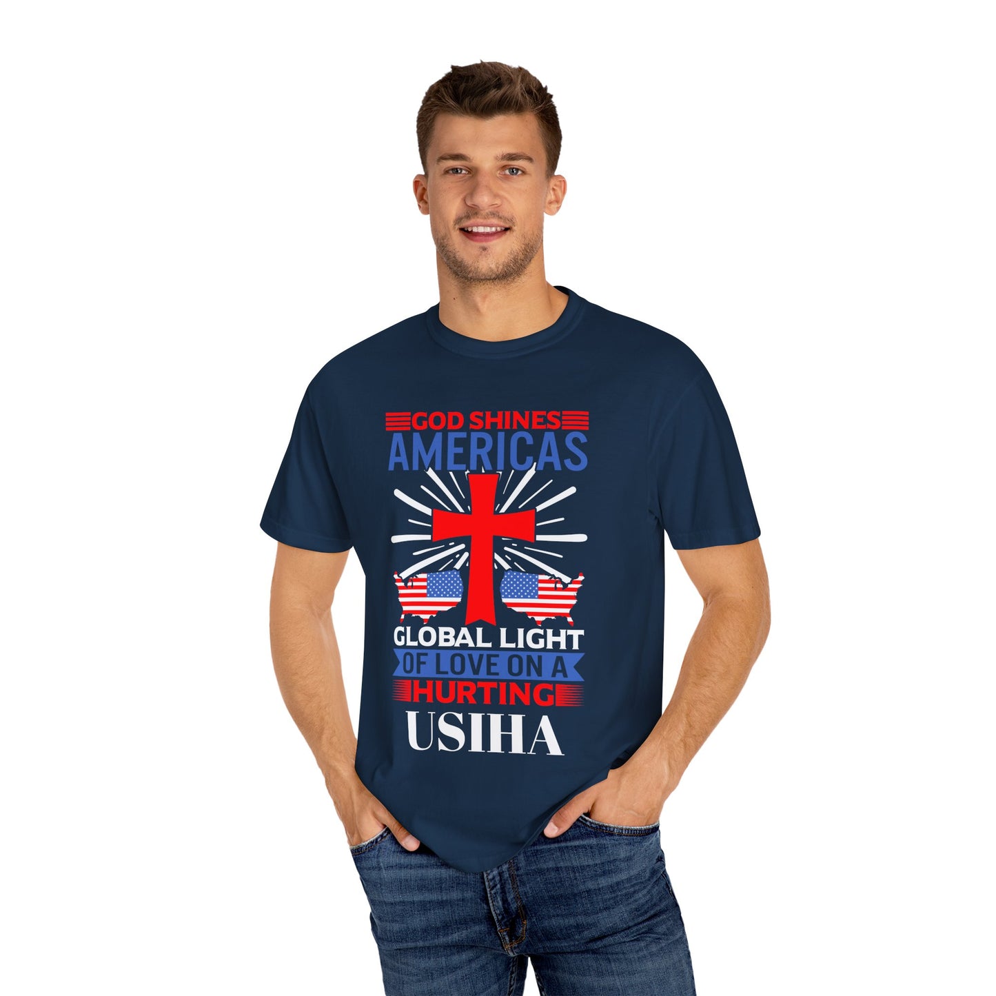 USIHA: 'God Shines America's Global Light' T-Shirt