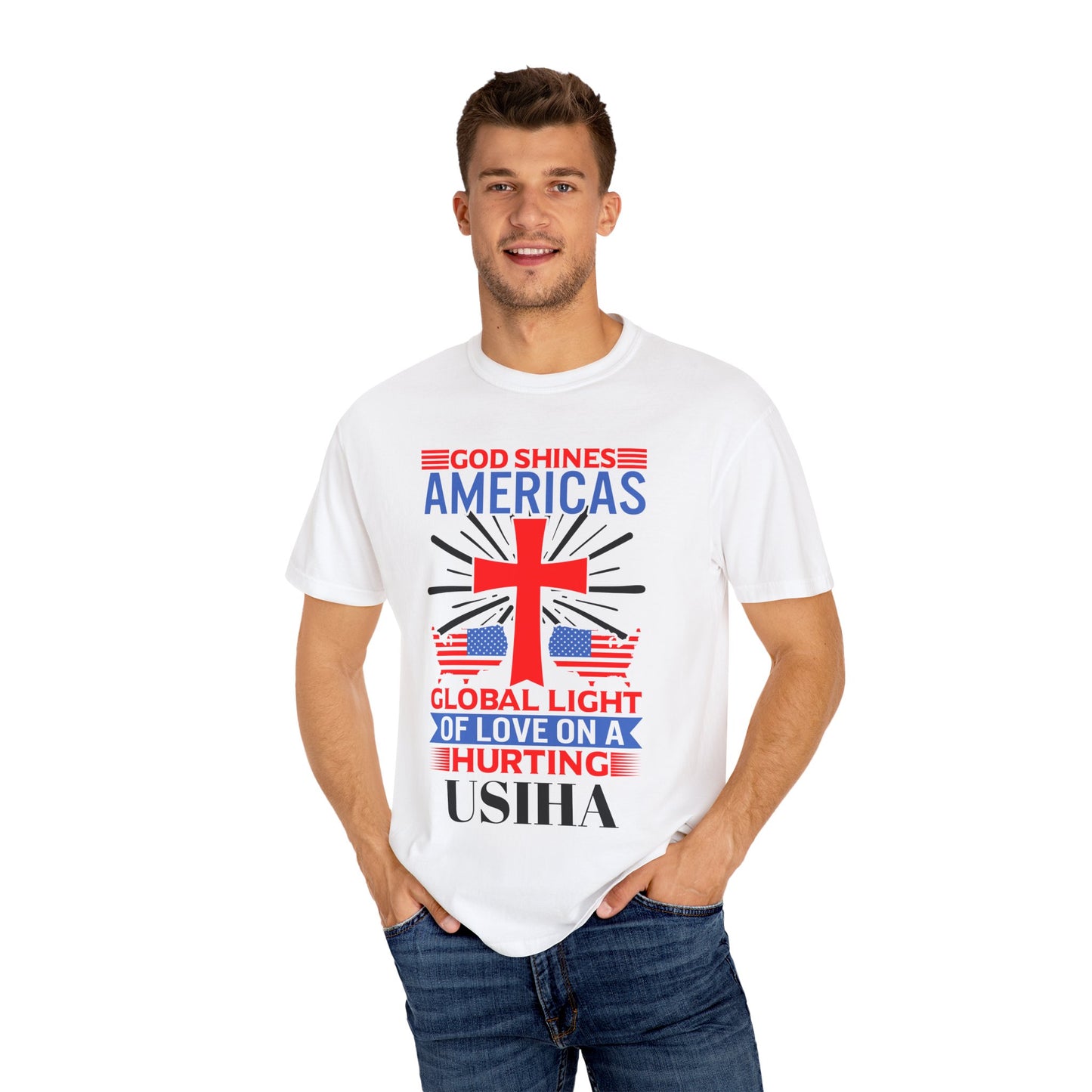 USIHA: 'God Shines America's Global Light' T-Shirt