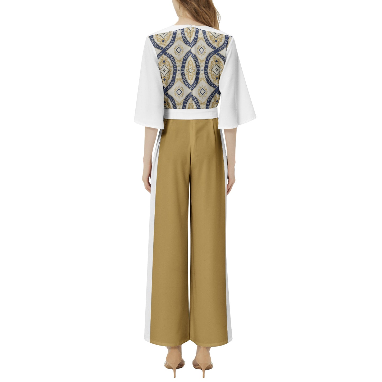 Dolman Sleeve Belted Wide Leg Jumpsuit
