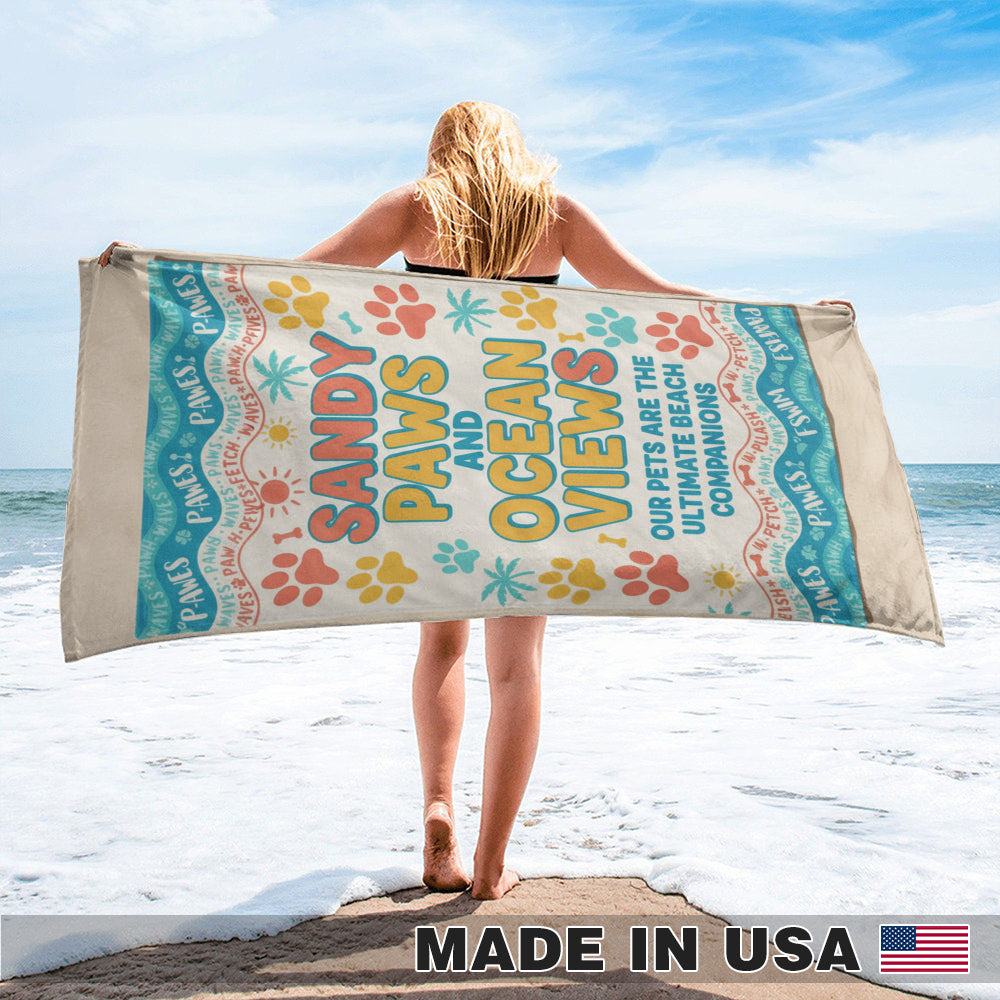 Sandy Paws Beach Towel