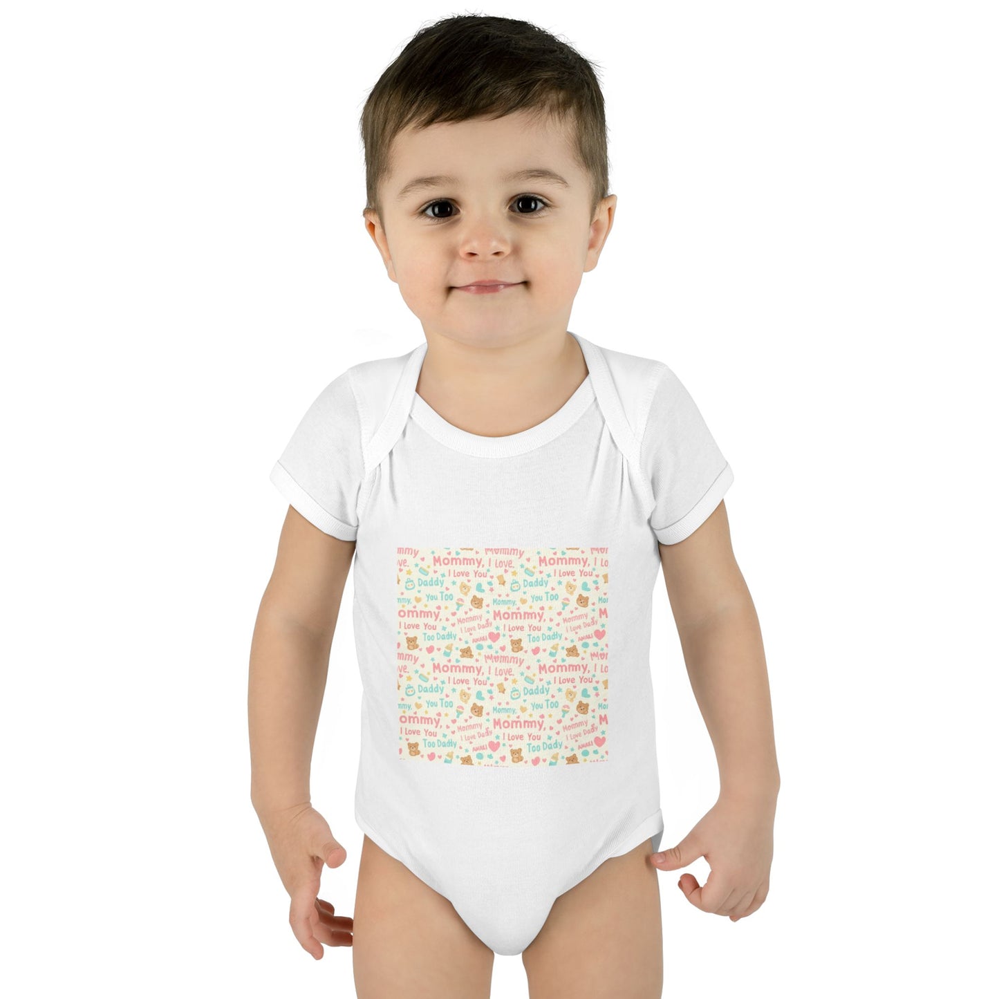 Mommy, I Love You and You Too Dad Infant Baby Rib