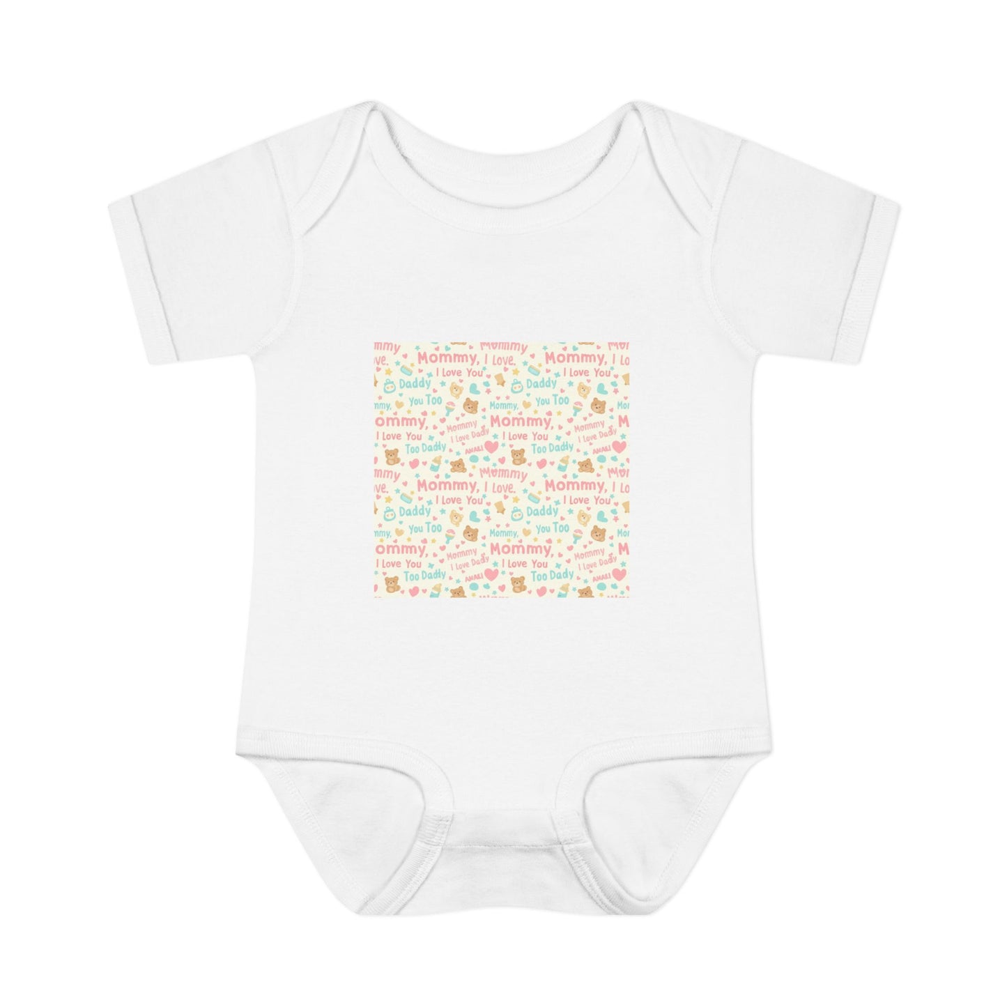 Mommy, I Love You and You Too Dad Infant Baby Rib