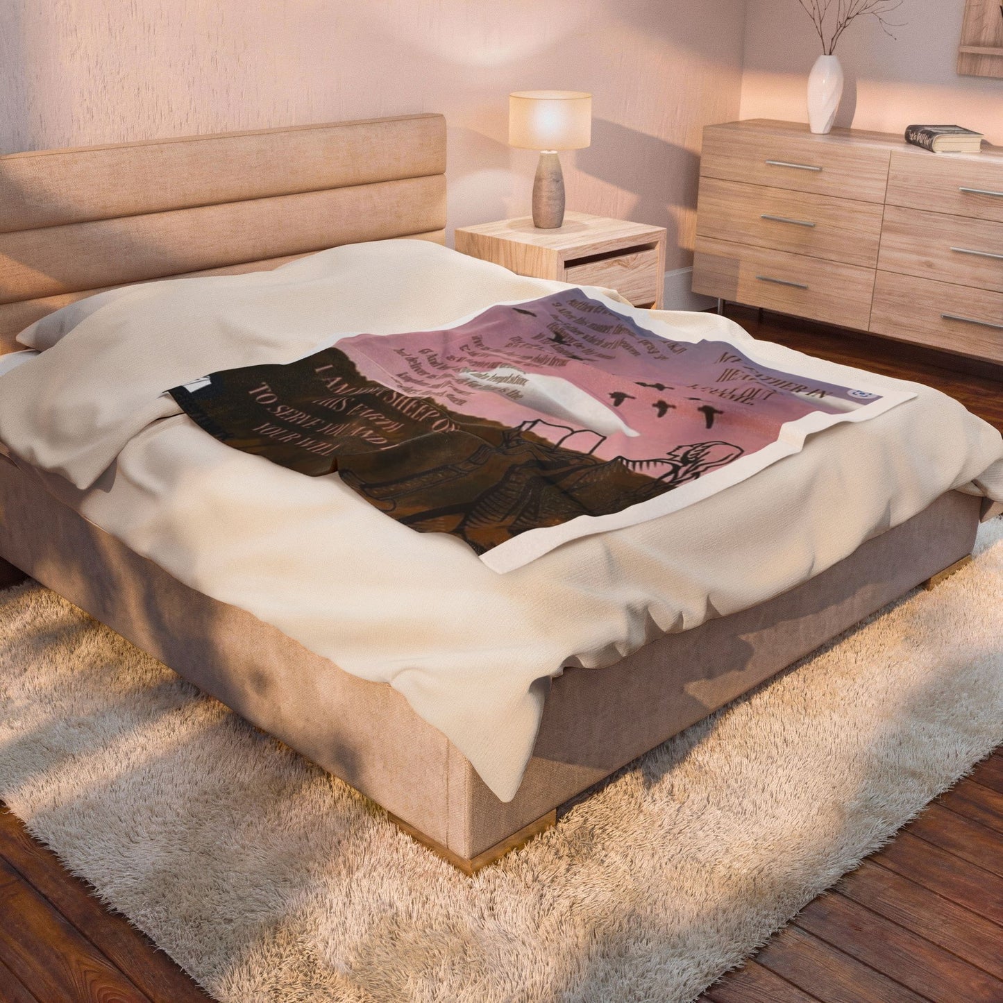 'My Father in Heaven, I Call Out Your Name' Inspirational Shepherd Prayer Velveteen Plush Blanket