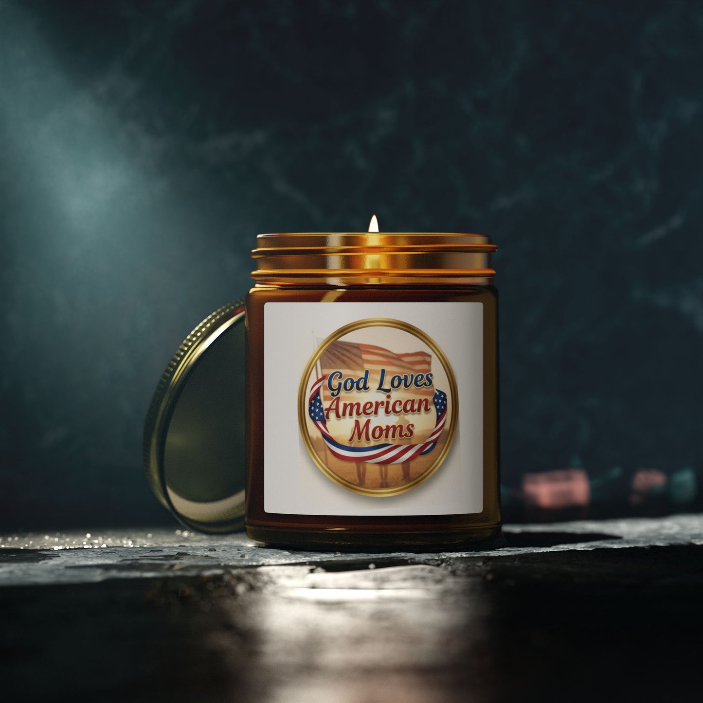 God Loves American Moms Scented Candle — Coconut Apricot Wax  (4 oz & 9 oz)