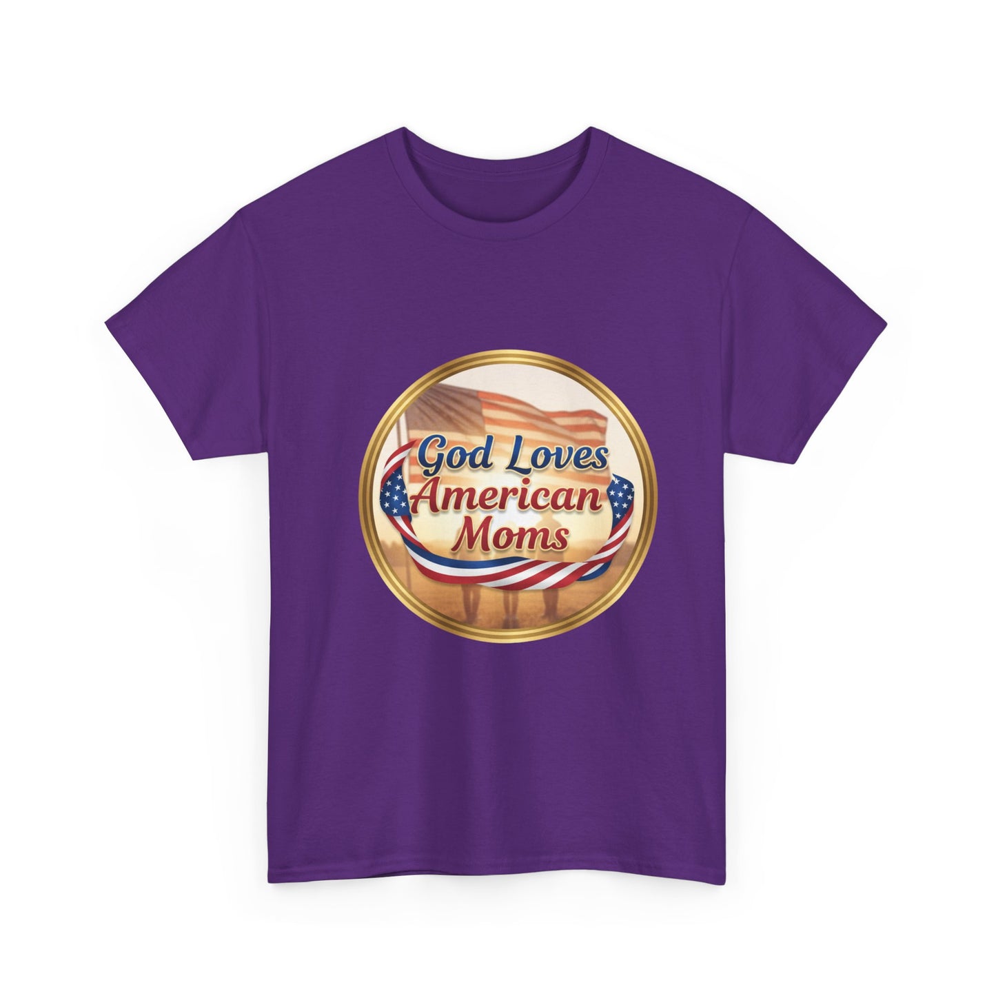 God Loves American Moms Unisex Heavy Cotton Tee