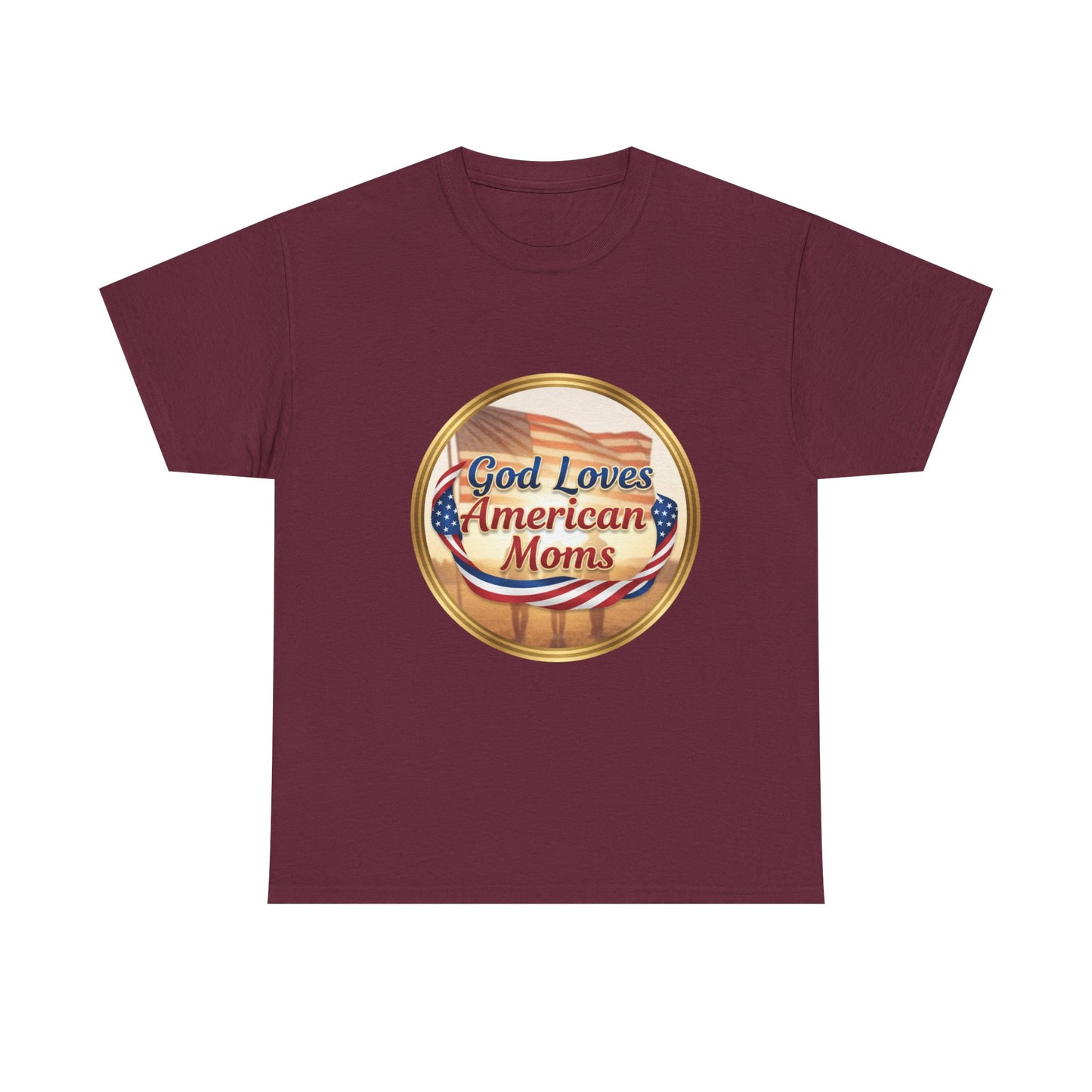 God Loves American Moms Unisex Heavy Cotton Tee