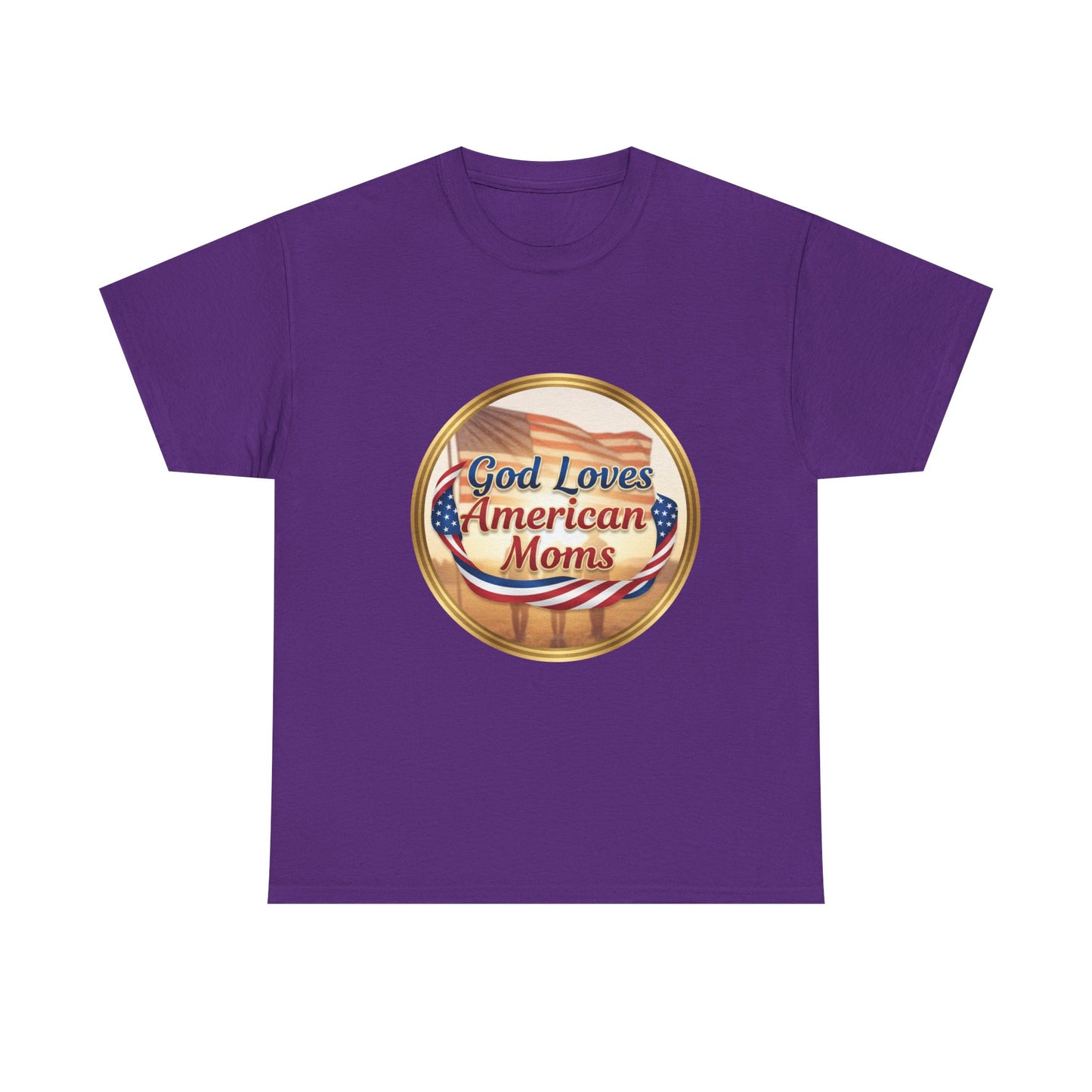 God Loves American Moms Unisex Heavy Cotton Tee