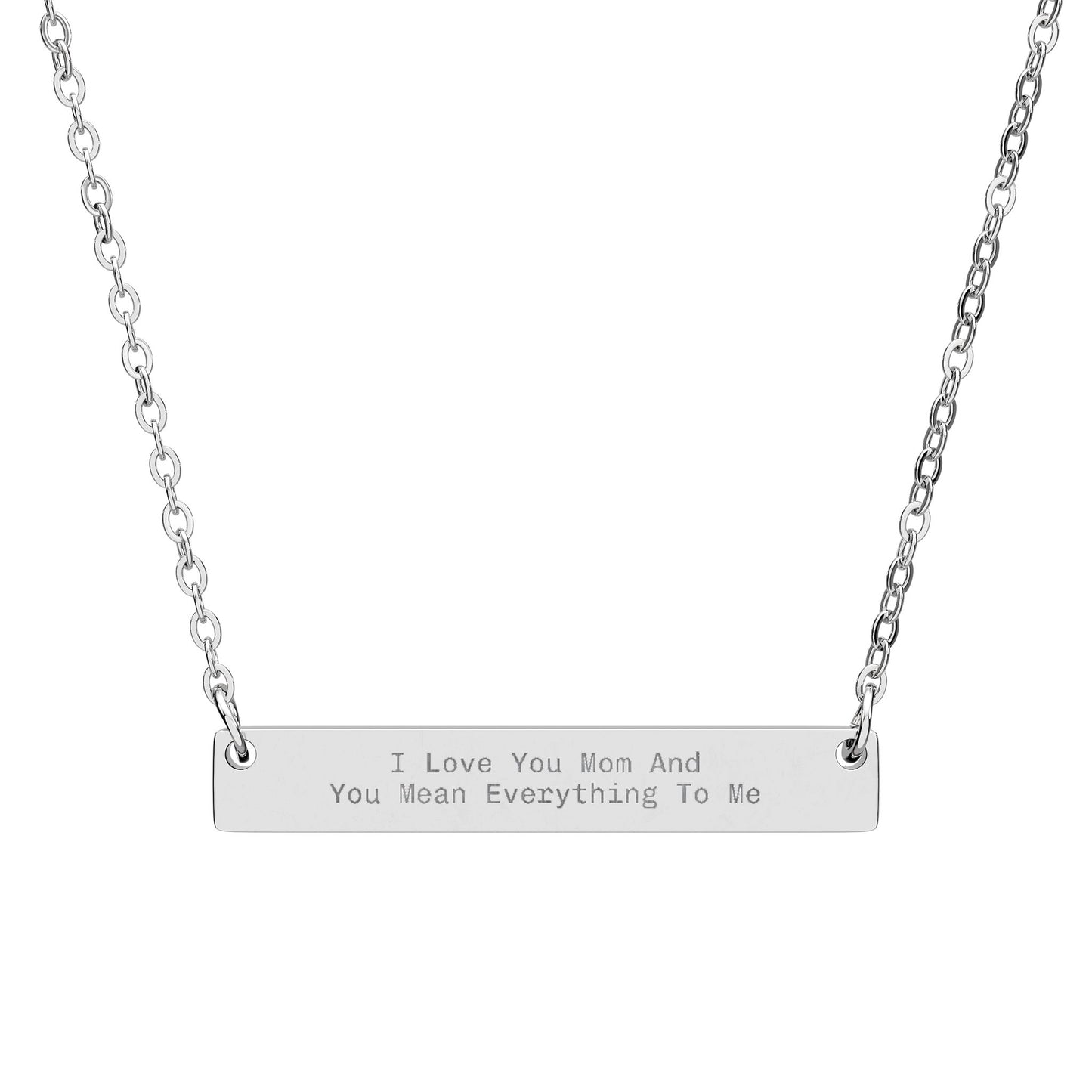 I Love You Mommy Horizontal Bar Necklace