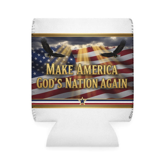 "Make America God's Nation Again" Patriotic Beverage Koozie Can Cooler