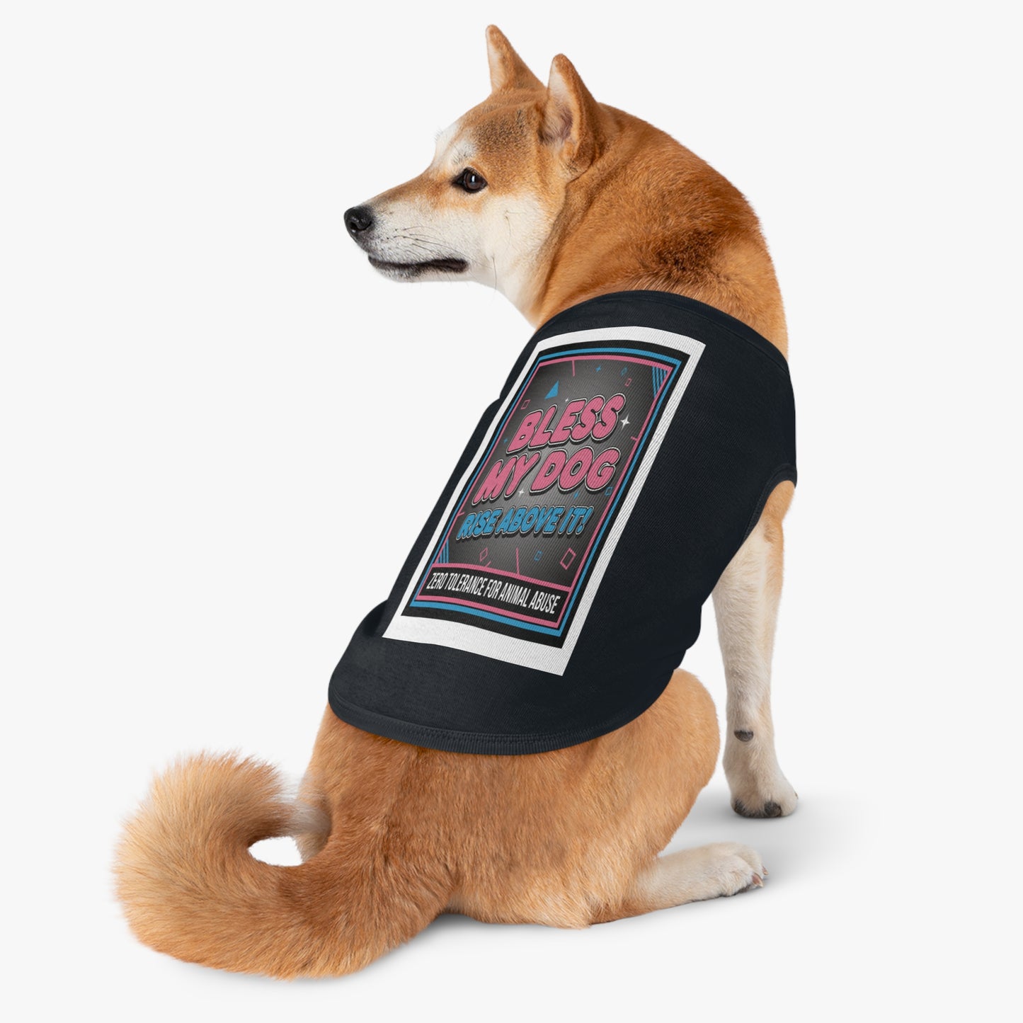 "Bless My Dog" Retro Graphic Dog Shirt (Zero Tolerance for Animal Abuse) Pet Tank Top