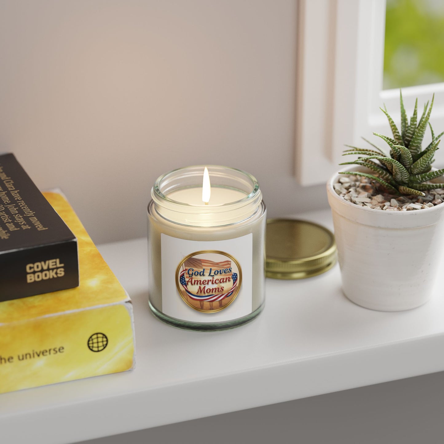 God Loves American Moms Scented Candle — Coconut Apricot Wax  (4 oz & 9 oz)