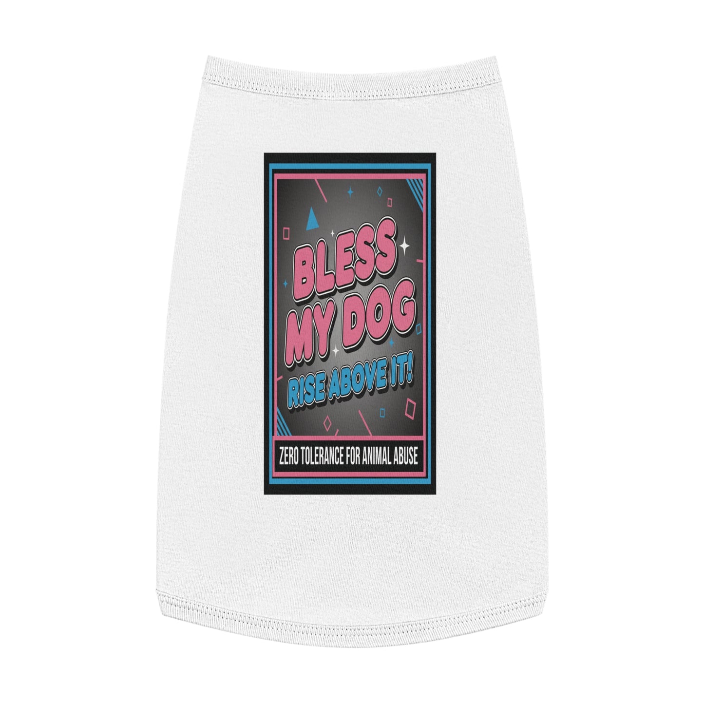 "Bless My Dog" Retro Graphic Dog Shirt (Zero Tolerance for Animal Abuse) Pet Tank Top