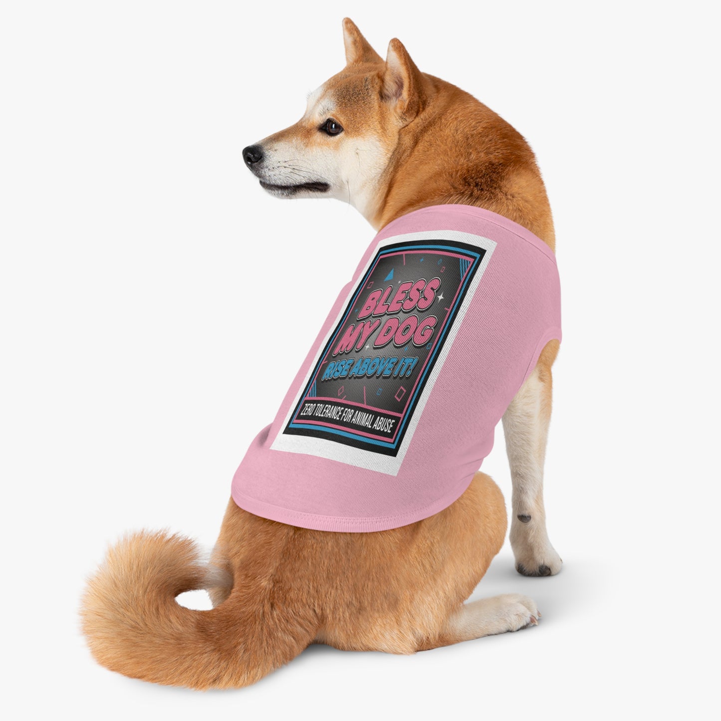 "Bless My Dog" Retro Graphic Dog Shirt (Zero Tolerance for Animal Abuse) Pet Tank Top