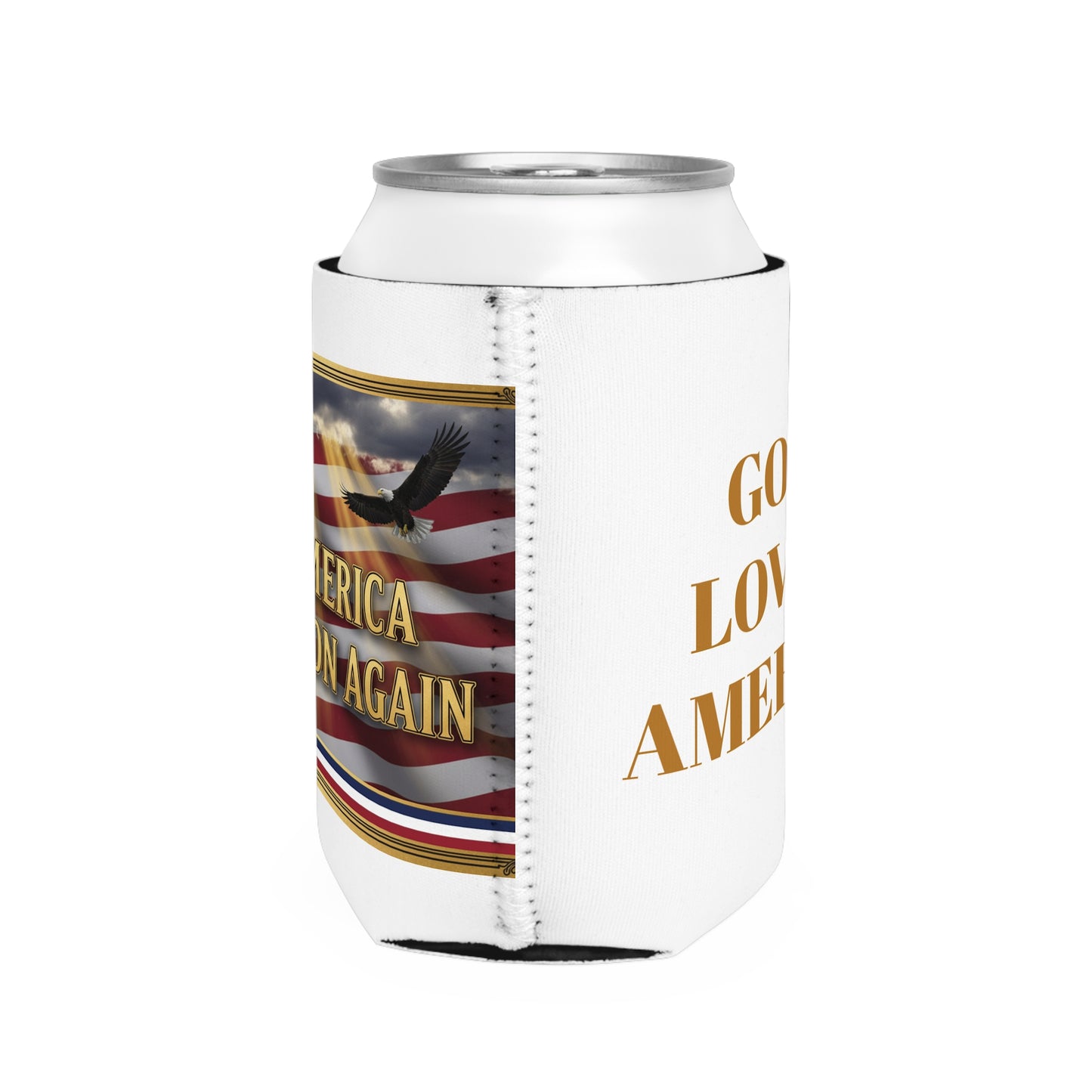 "Make America God's Nation Again" Patriotic Beverage Koozie Can Cooler