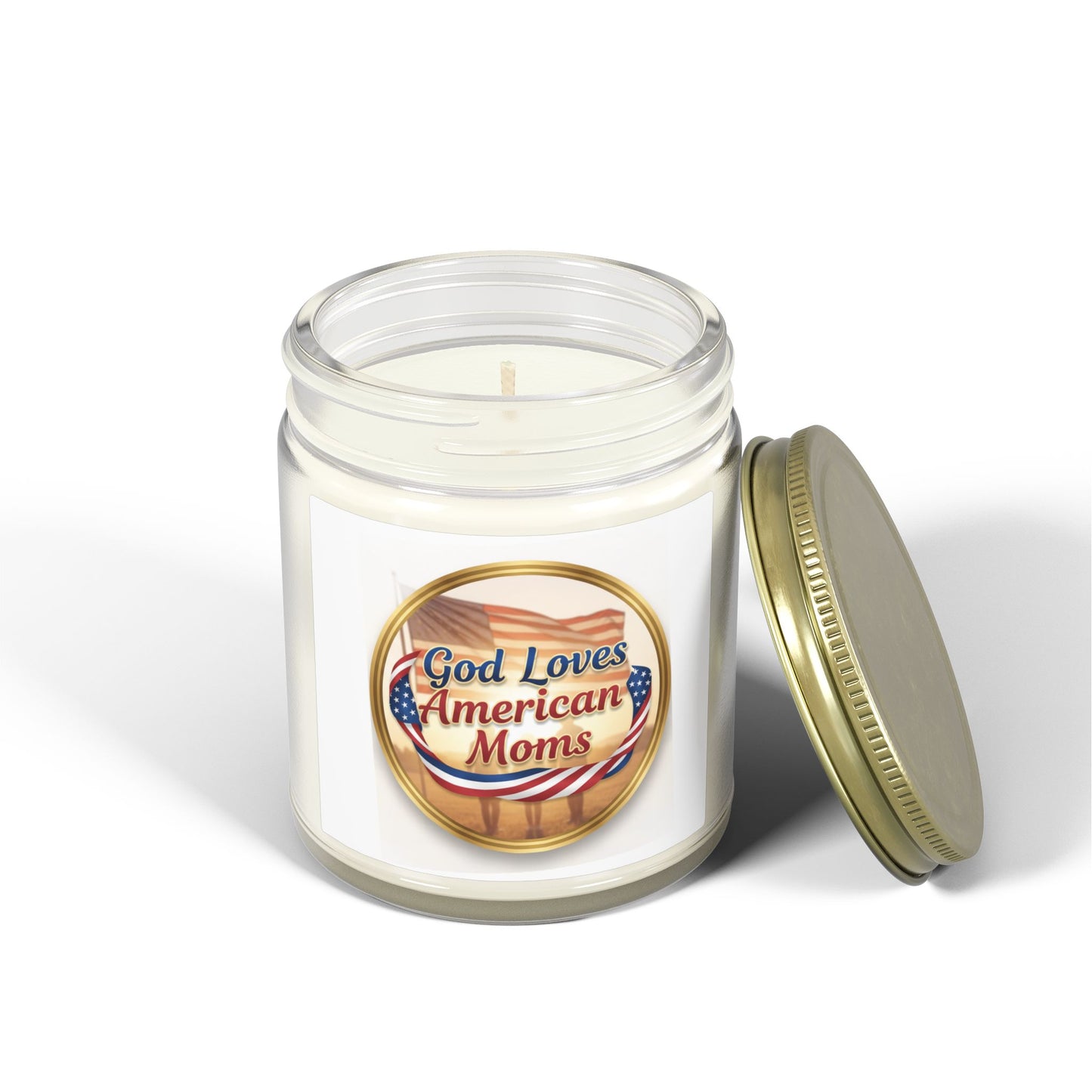 God Loves American Moms Scented Candle — Coconut Apricot Wax  (4 oz & 9 oz)