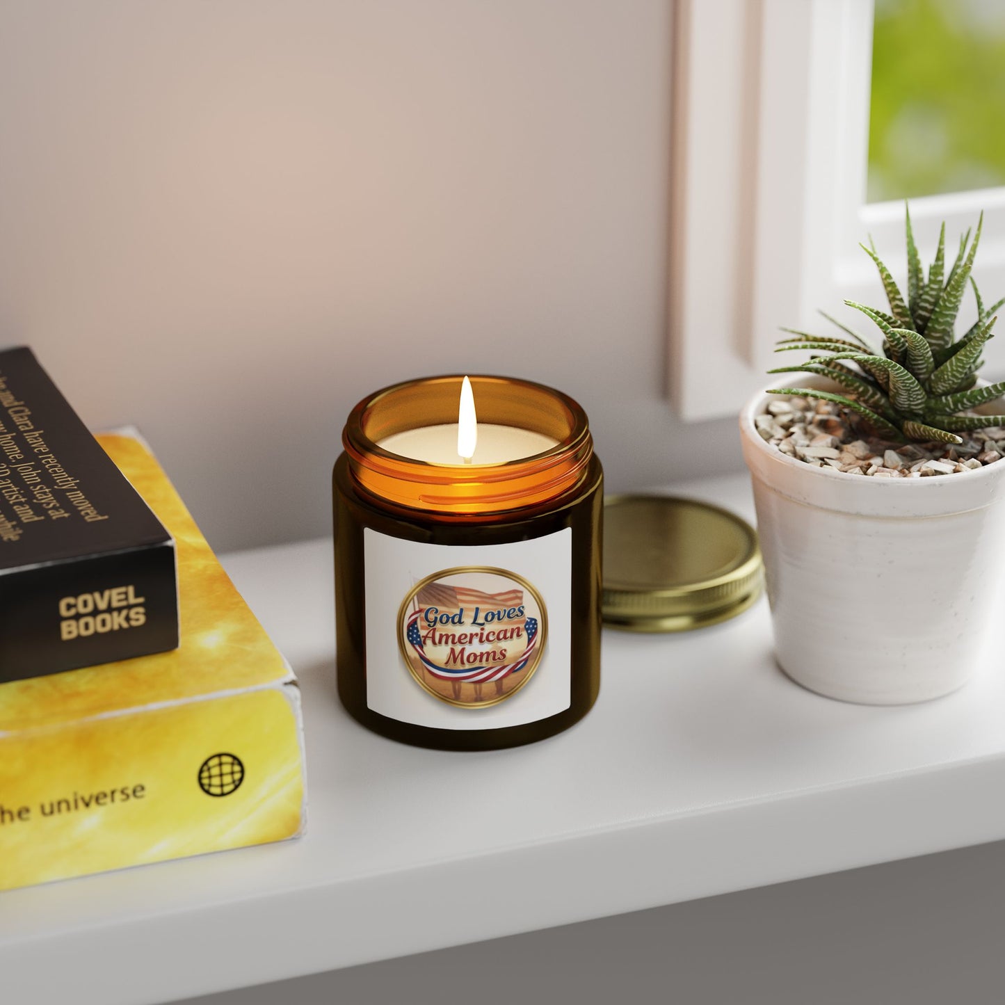 God Loves American Moms Scented Candle — Coconut Apricot Wax  (4 oz & 9 oz)