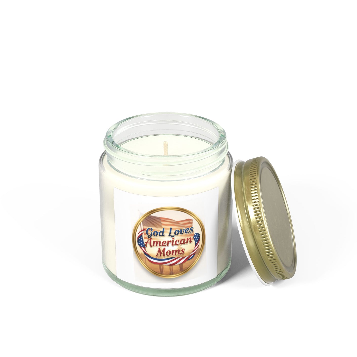 God Loves American Moms Scented Candle — Coconut Apricot Wax  (4 oz & 9 oz)