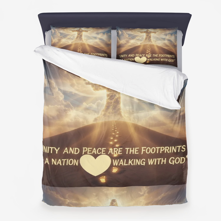 Nation Walking With God Microfiber Duvet Cover
