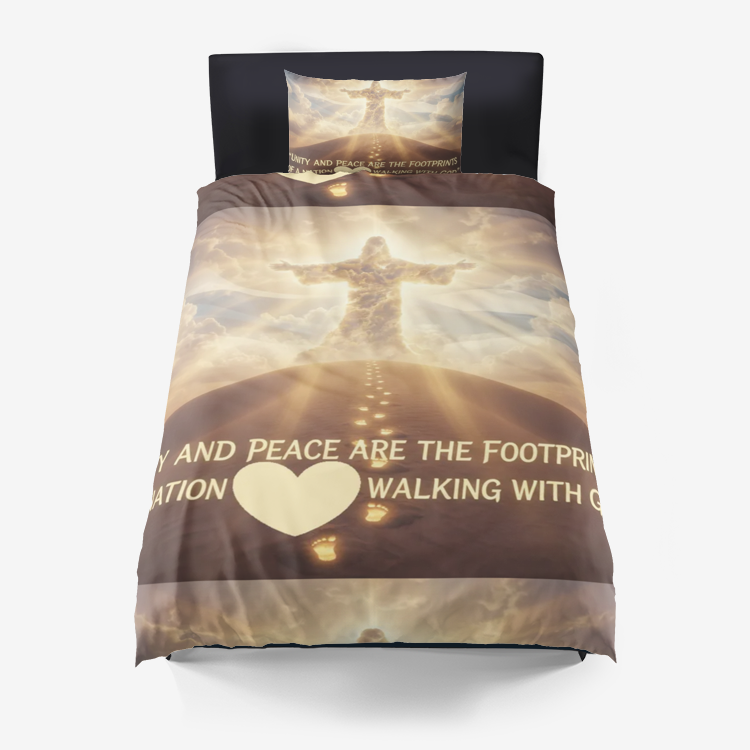 Nation Walking With God Microfiber Duvet Cover
