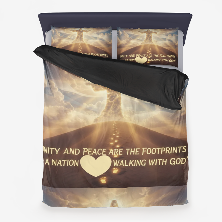 Nation Walking With God Microfiber Duvet Cover