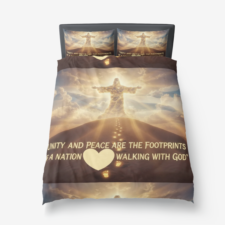 Nation Walking With God Microfiber Duvet Cover