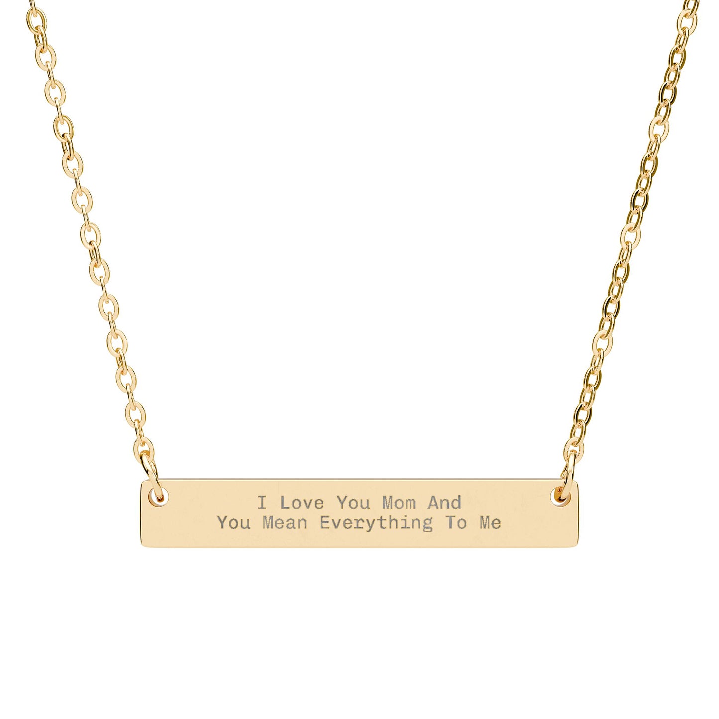 I Love You Mommy Horizontal Bar Necklace