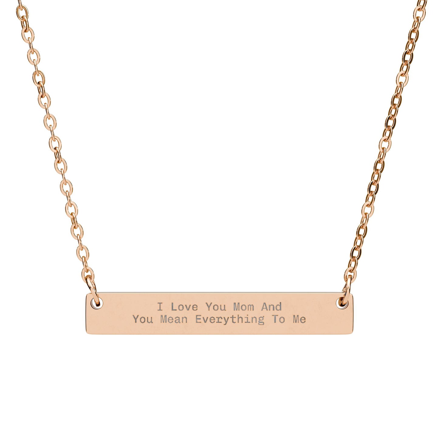 I Love You Mommy Horizontal Bar Necklace