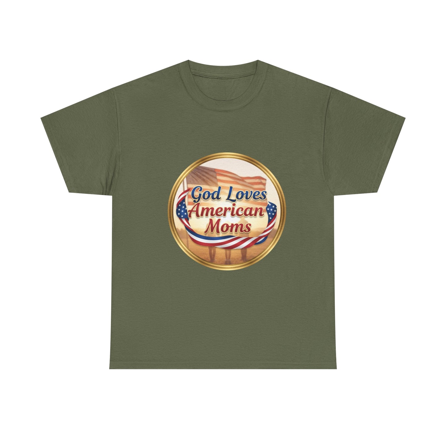 God Loves American Moms Unisex Heavy Cotton Tee