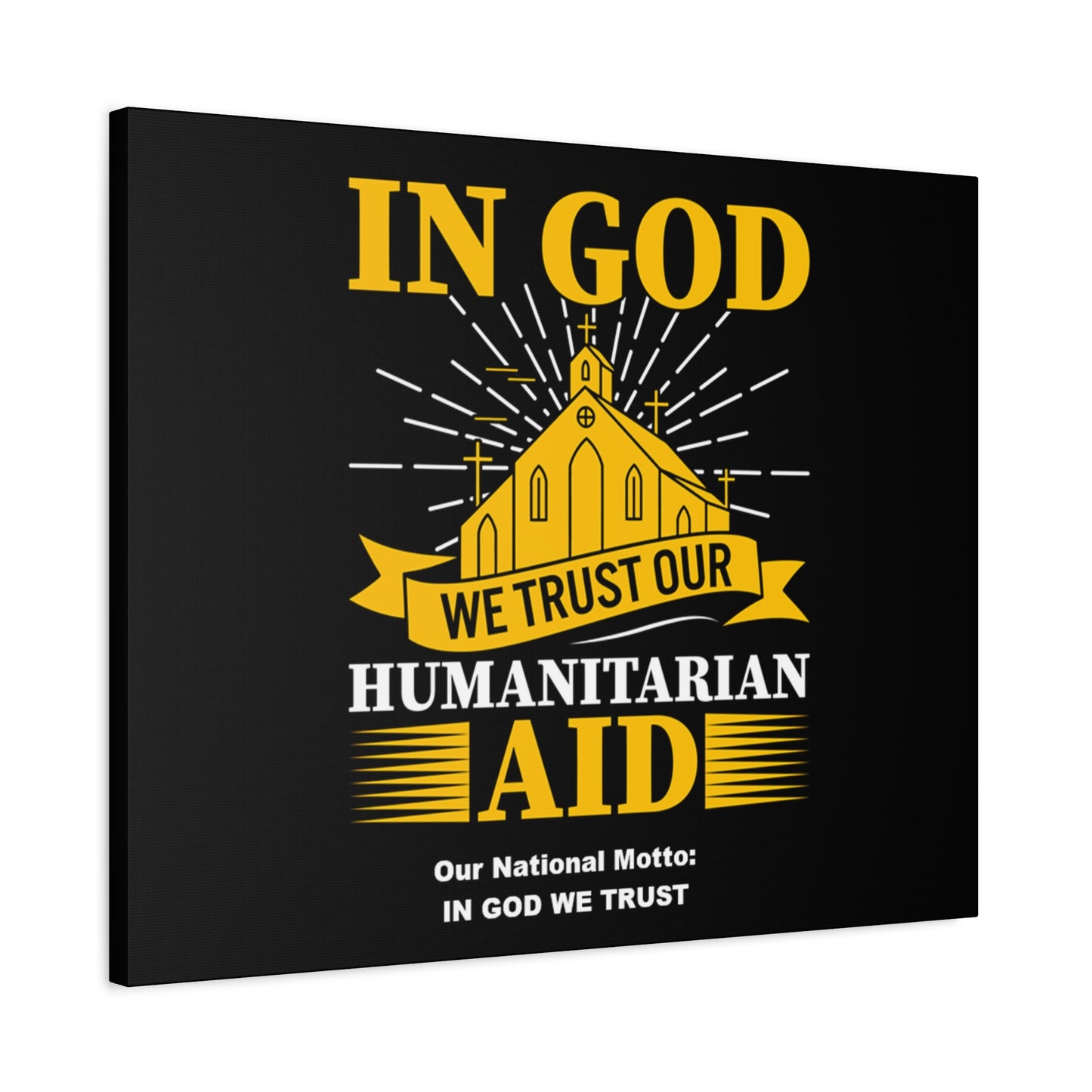 In God We Trust' Humanitarian Development Aid Design Inspirational Canvas Wall Art