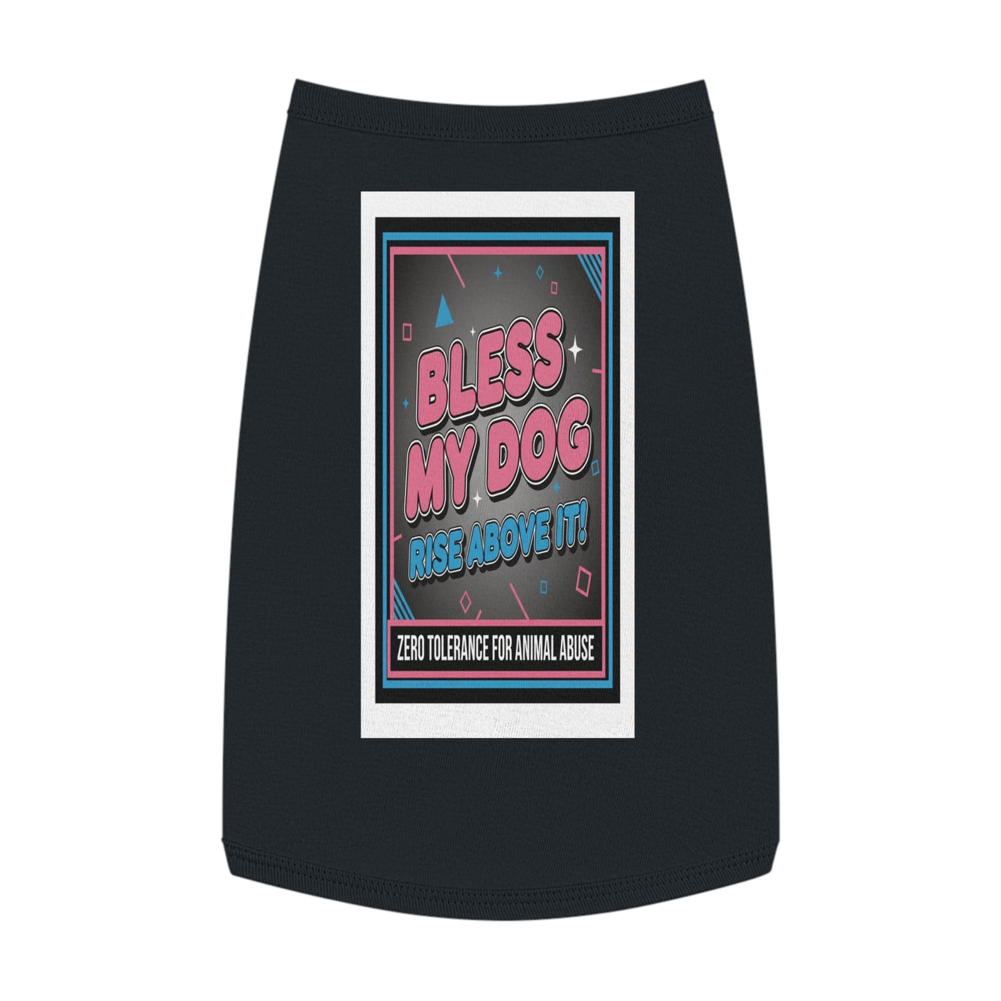 "Bless My Dog" Retro Graphic Dog Shirt (Zero Tolerance for Animal Abuse) Pet Tank Top