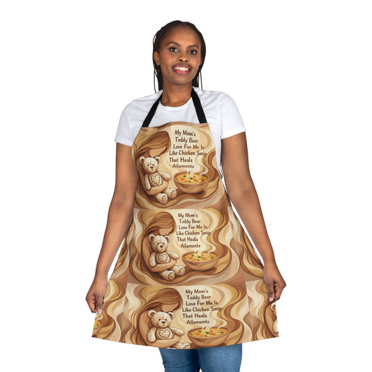 My Mom's Teddy Bear Love and Chicken Soup Kitchen Apron
