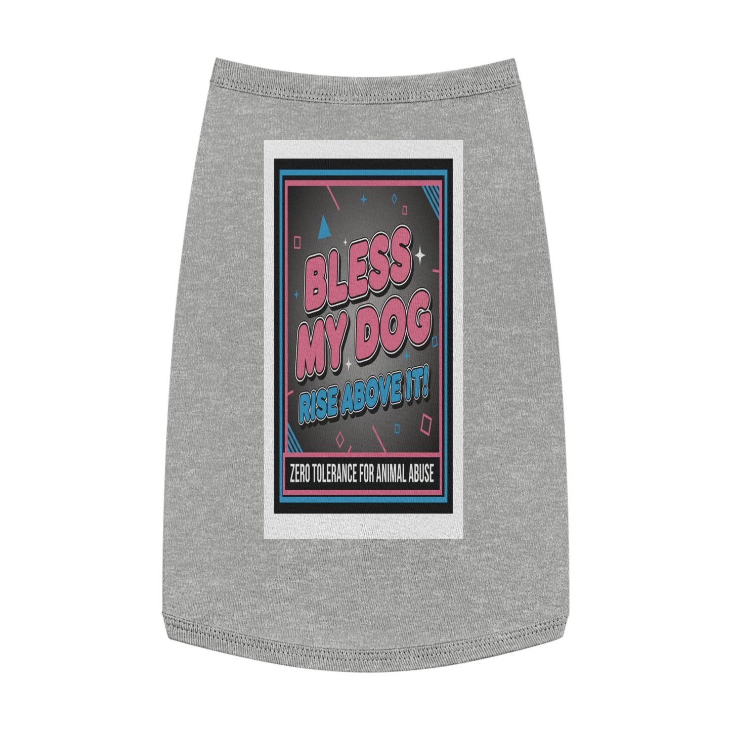 "Bless My Dog" Retro Graphic Dog Shirt (Zero Tolerance for Animal Abuse) Pet Tank Top
