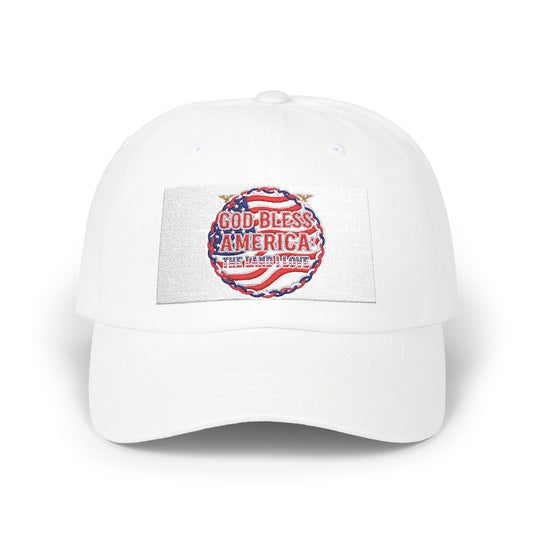 God Bless America Dad Cap - Vintage Patriotic Baseball Hat