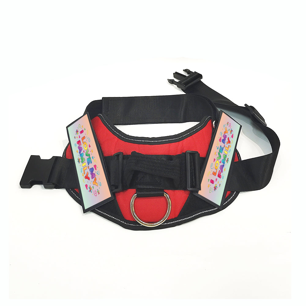 I Love My Family Pet Tugging Vest With Leather Patch