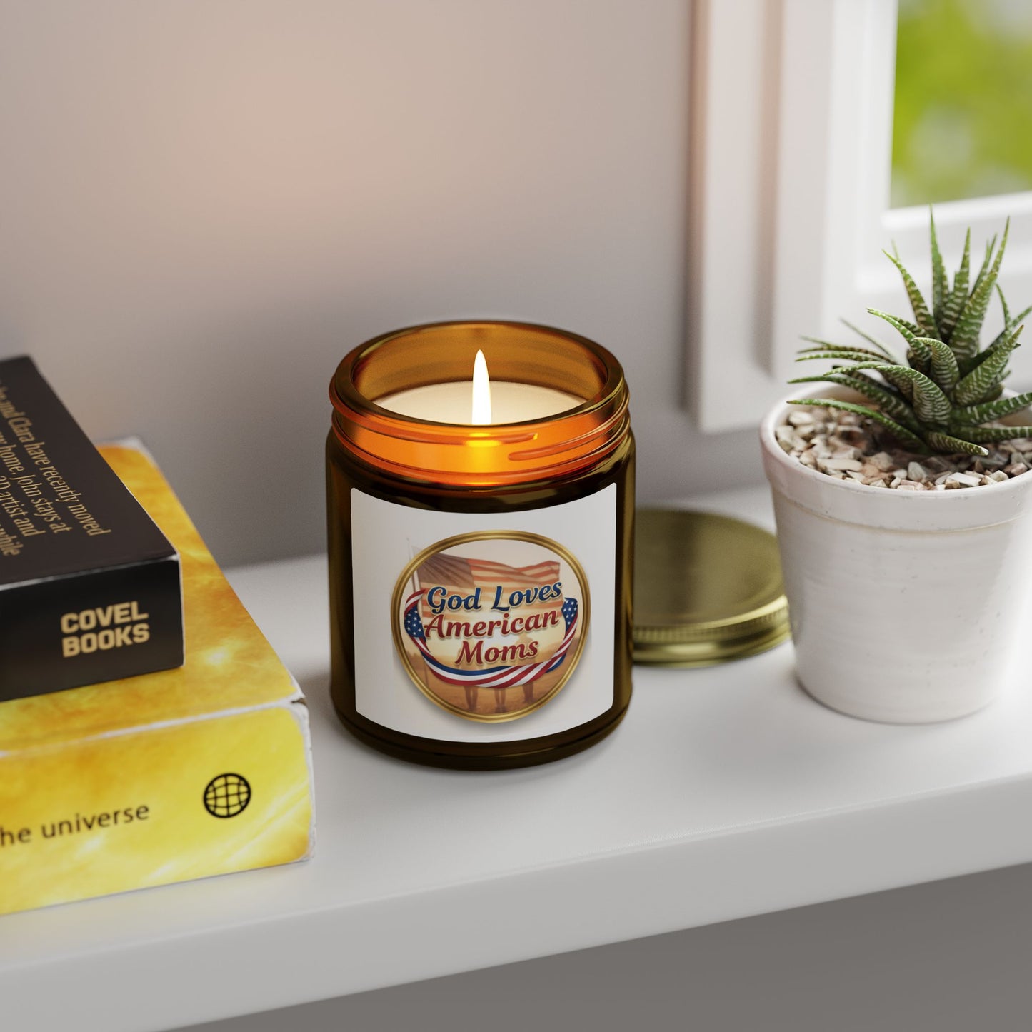 God Loves American Moms Scented Candle — Coconut Apricot Wax  (4 oz & 9 oz)