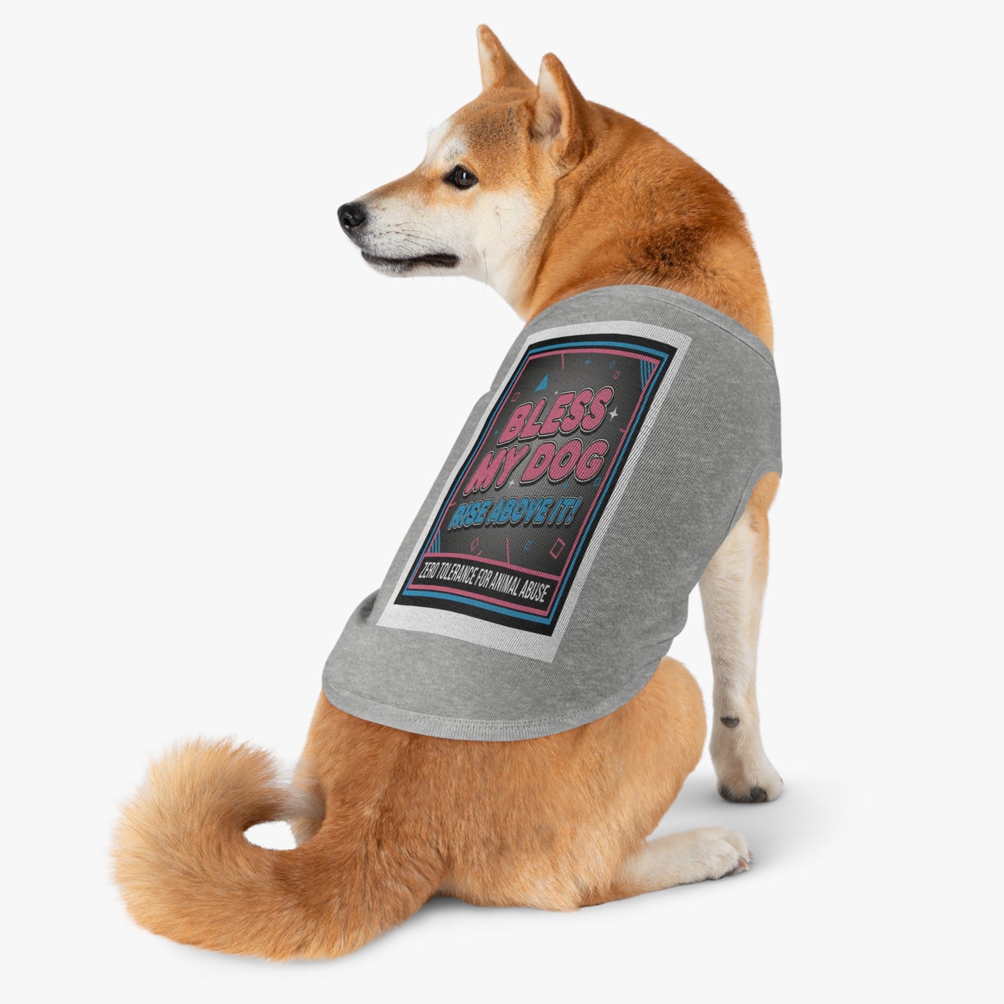 "Bless My Dog" Retro Graphic Dog Shirt (Zero Tolerance for Animal Abuse) Pet Tank Top