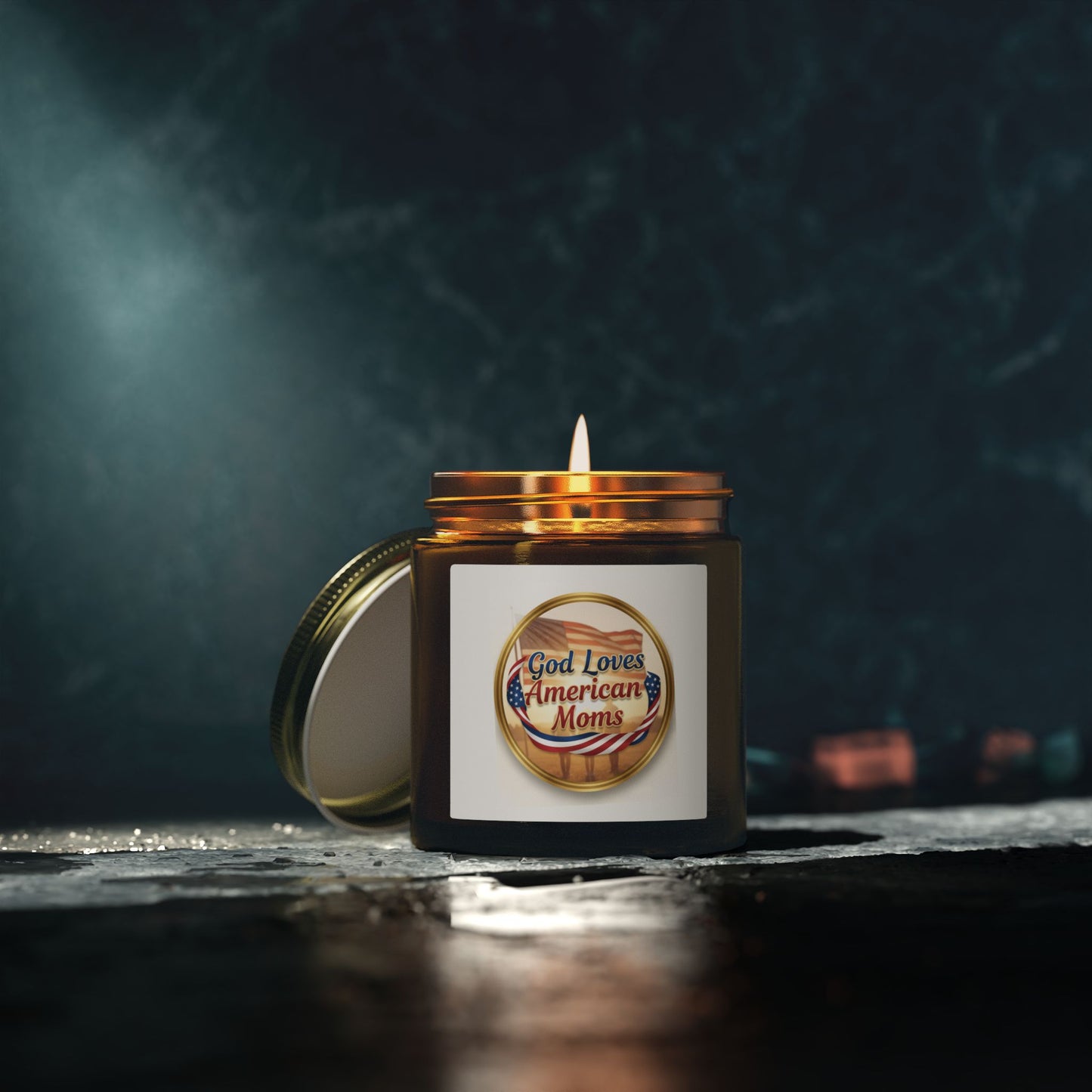 God Loves American Moms Scented Candle — Coconut Apricot Wax  (4 oz & 9 oz)