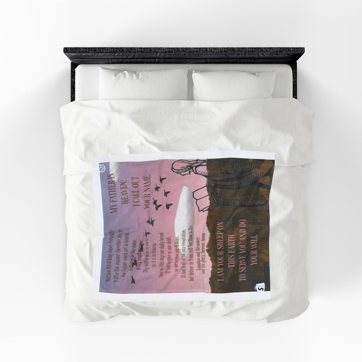 'My Father in Heaven, I Call Out Your Name' Inspirational Shepherd Prayer Velveteen Plush Blanket