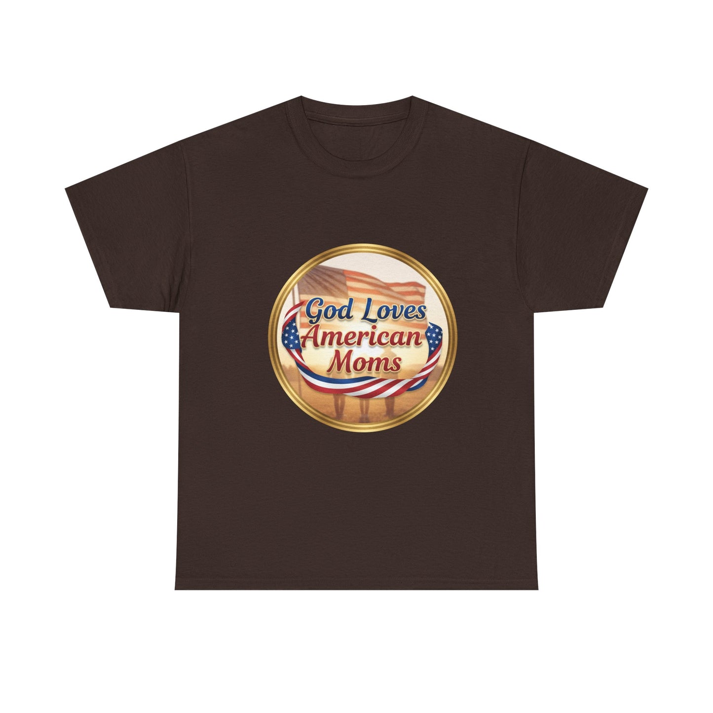 God Loves American Moms Unisex Heavy Cotton Tee