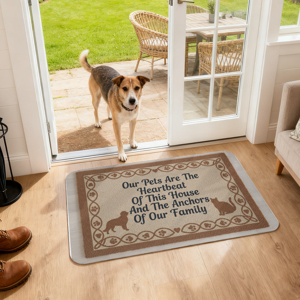 Our Pets: Heartbeat Of This House Door Mat