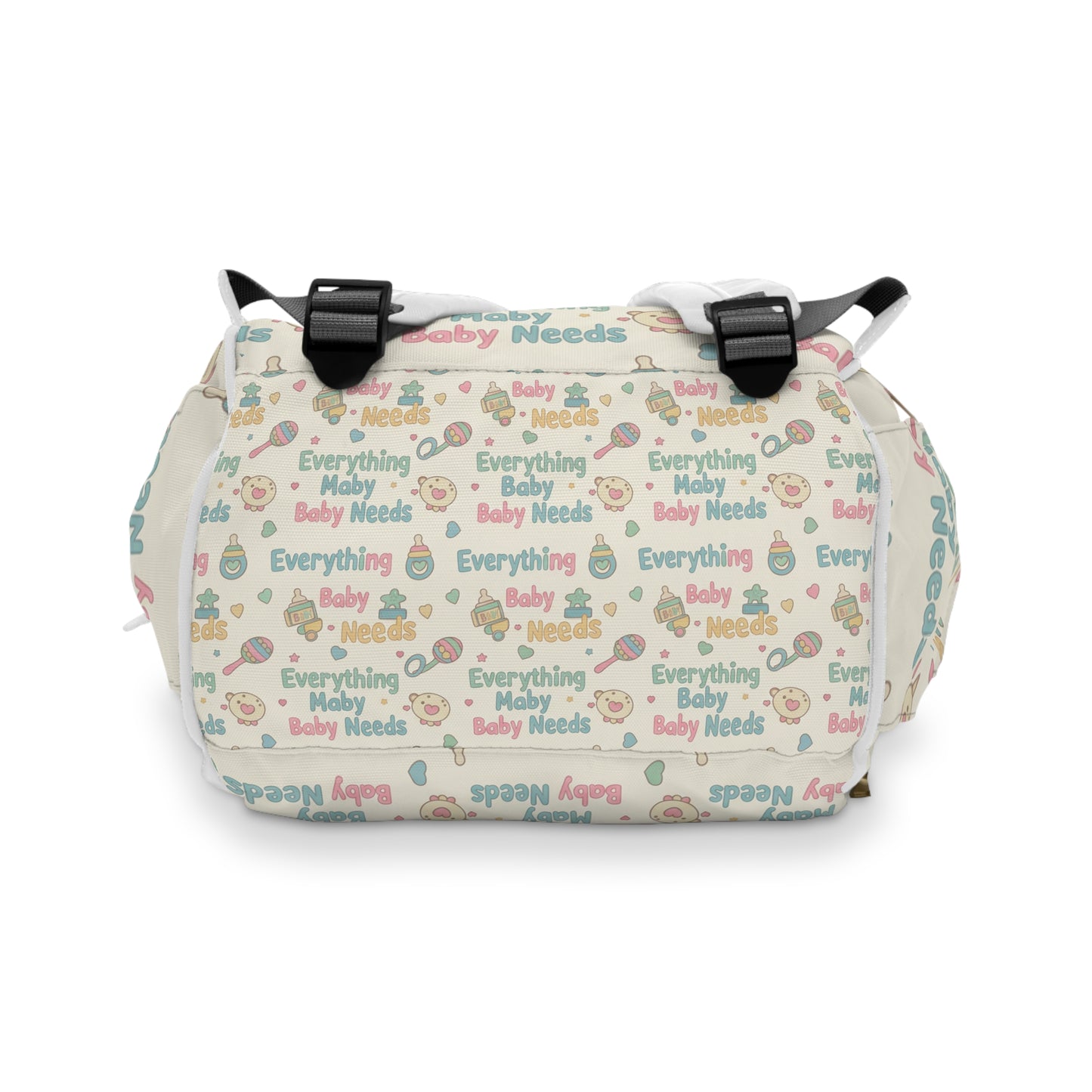 Everything A Baby Needs Baby Needs Diaper Backpack — Multifunctional Mommy & Dad Nappy Bag with Cute Pastel Icons