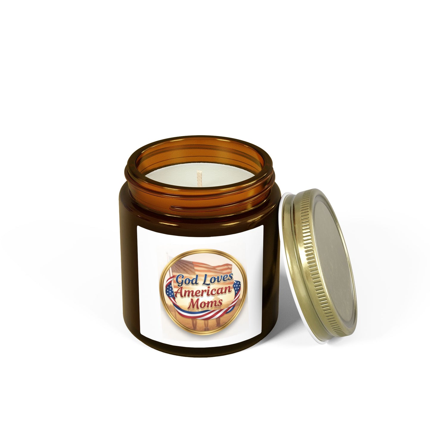 God Loves American Moms Scented Candle — Coconut Apricot Wax  (4 oz & 9 oz)