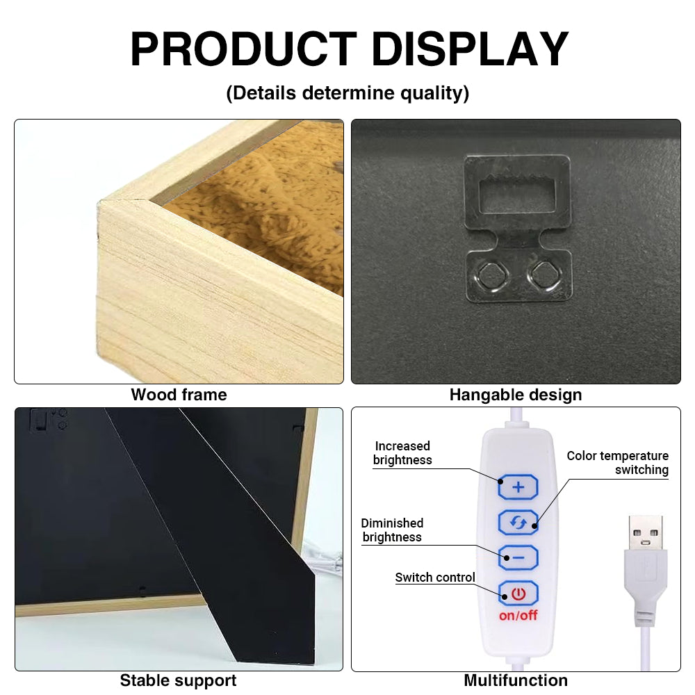 Pet Light Up Picture Frame(3 Color)-1 side print
