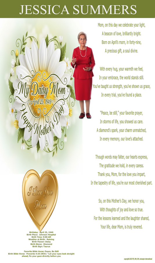 Celebrate Life, Honor the Love Mother’s Day Poster